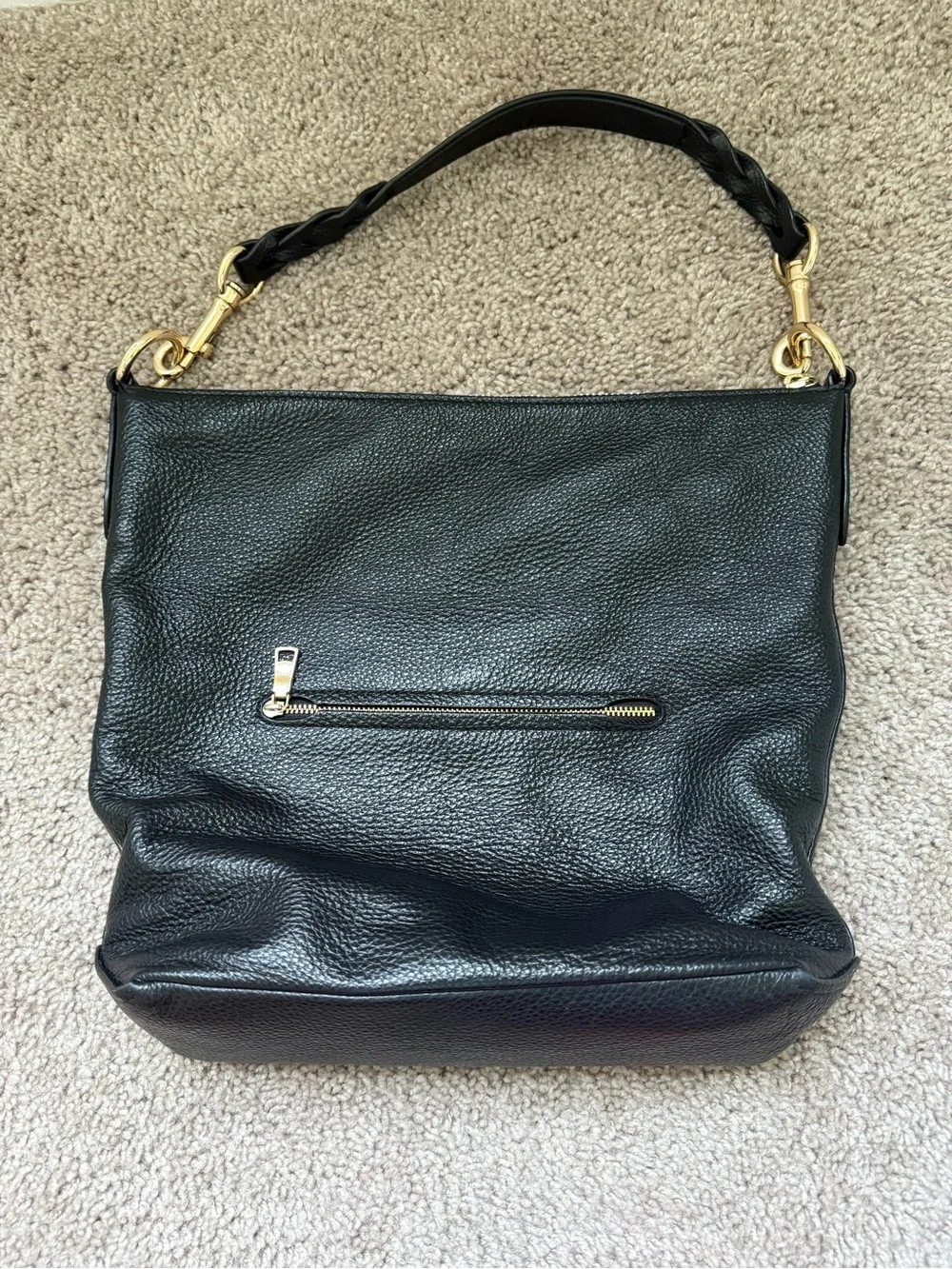 Coach Black Leather Abby Duffle Hobo Bag/Purse
